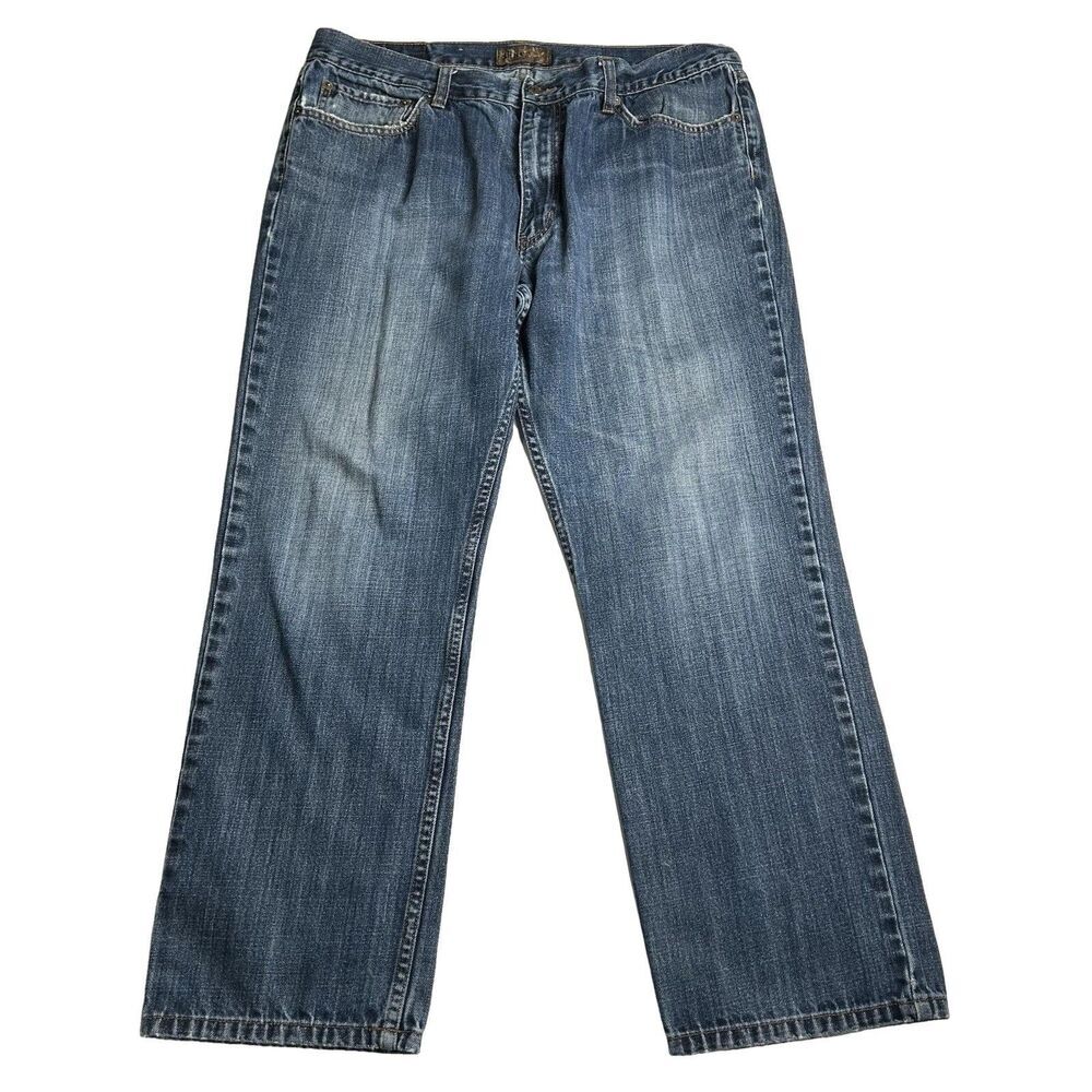Blue Pronto Oumo Men's Straight Leg Blue Jeans 38x30 Med Wash